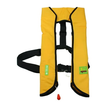 Top Safety Adult Life Jacket with Whistle - Auto Version Inflatable Lifejacket Life Vest PFD for Boating Fishing Kayaking Canoeing Sailing Paddle Boarding SUP Water Ski Light Weight Adjustable Size