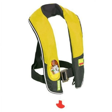 Top Safety Adult Life Jacket with Whistle - Auto Version Inflatable Lifejacket Life Vest PFD for Boating Fishing Kayaking Canoeing Sailing Paddle Boarding SUP Water Ski Light Weight Adjustable Size