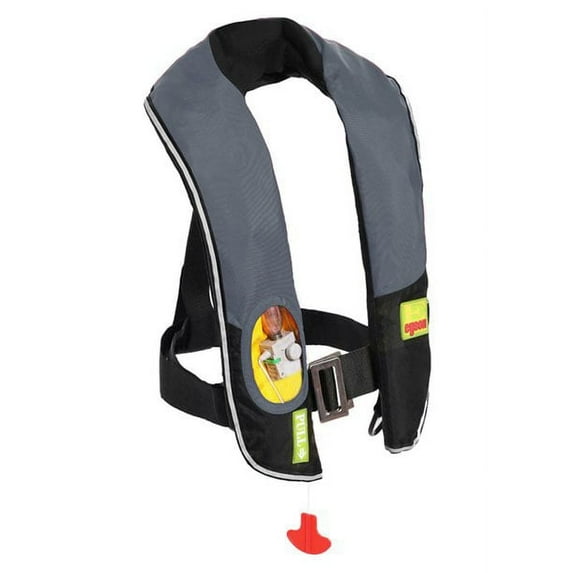 Top Safety Adult Life Jacket with Whistle - Auto Version Inflatable Lifejacket Life Vest PFD for Boating Fishing Kayaking Canoeing Sailing Paddle Boarding SUP Water Ski Light Weight Adjustable Size