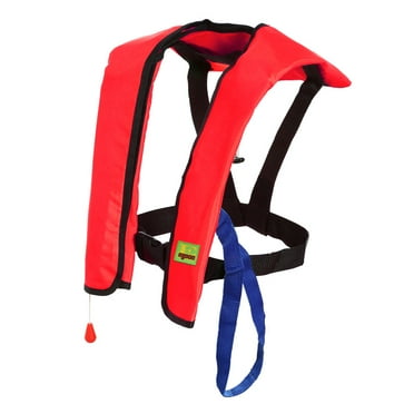 Top Safety Adult Life Jacket with Whistle - Manual Version Inflatable Lifejacket Life Vest PFD for Boating Fishing Kayaking Canoeing Sailing Paddle Boarding SUP Water Ski Light Weight Adjustable Size