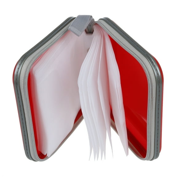 Top Sales 40 CD DVD Disc Album Storage Carry Case Cover Wallet Sleeve Holder Bag Hard Box - Red