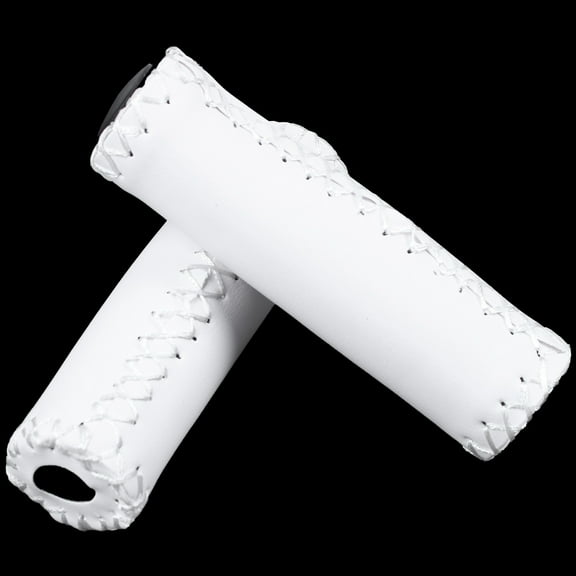 Top Sales Pair Vintage leather bicycle Grips trekking handlebars Cover Colour: White