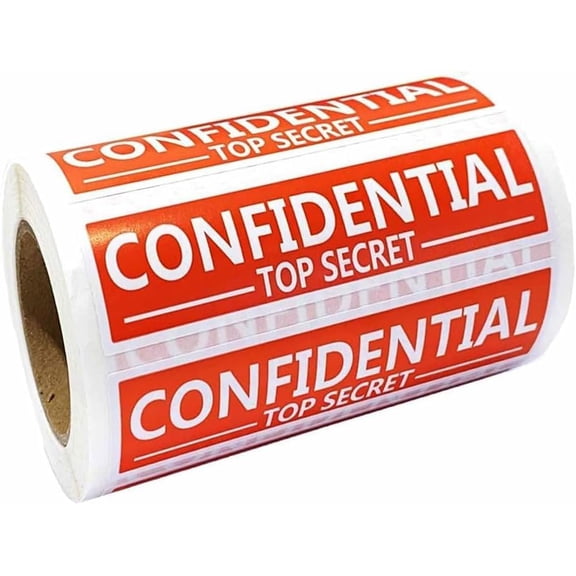 Top Secret Confidential Stickers,4x1 Inches,500 Pcs(Red,Roll) | File Handling Instructions Labels for Office Business Envelopes File Mailing Invitation Party