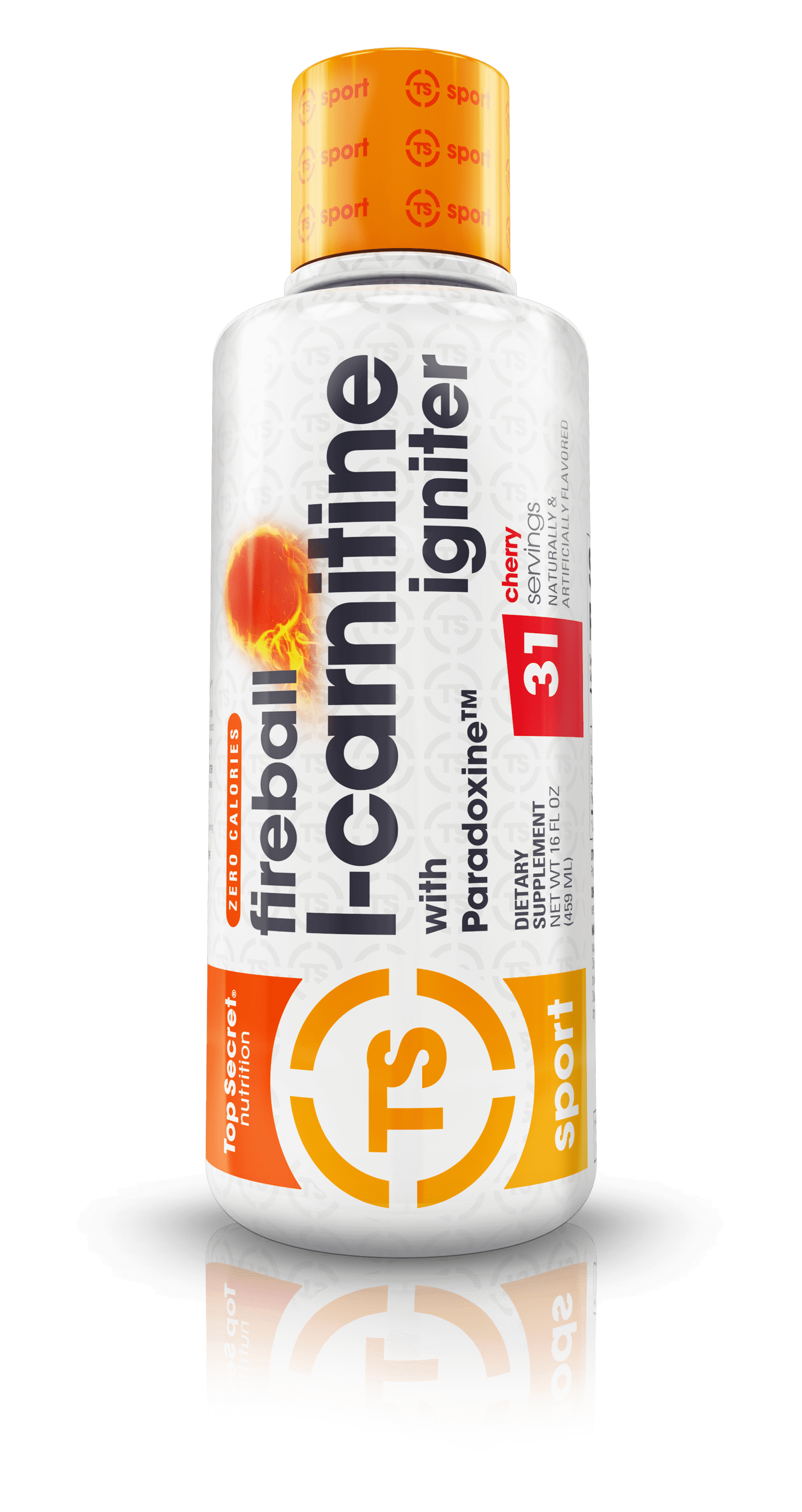 Top Secret Nutrition Fireball L-Carnitine Igniter, Cherry, 16 Fluid Ounce