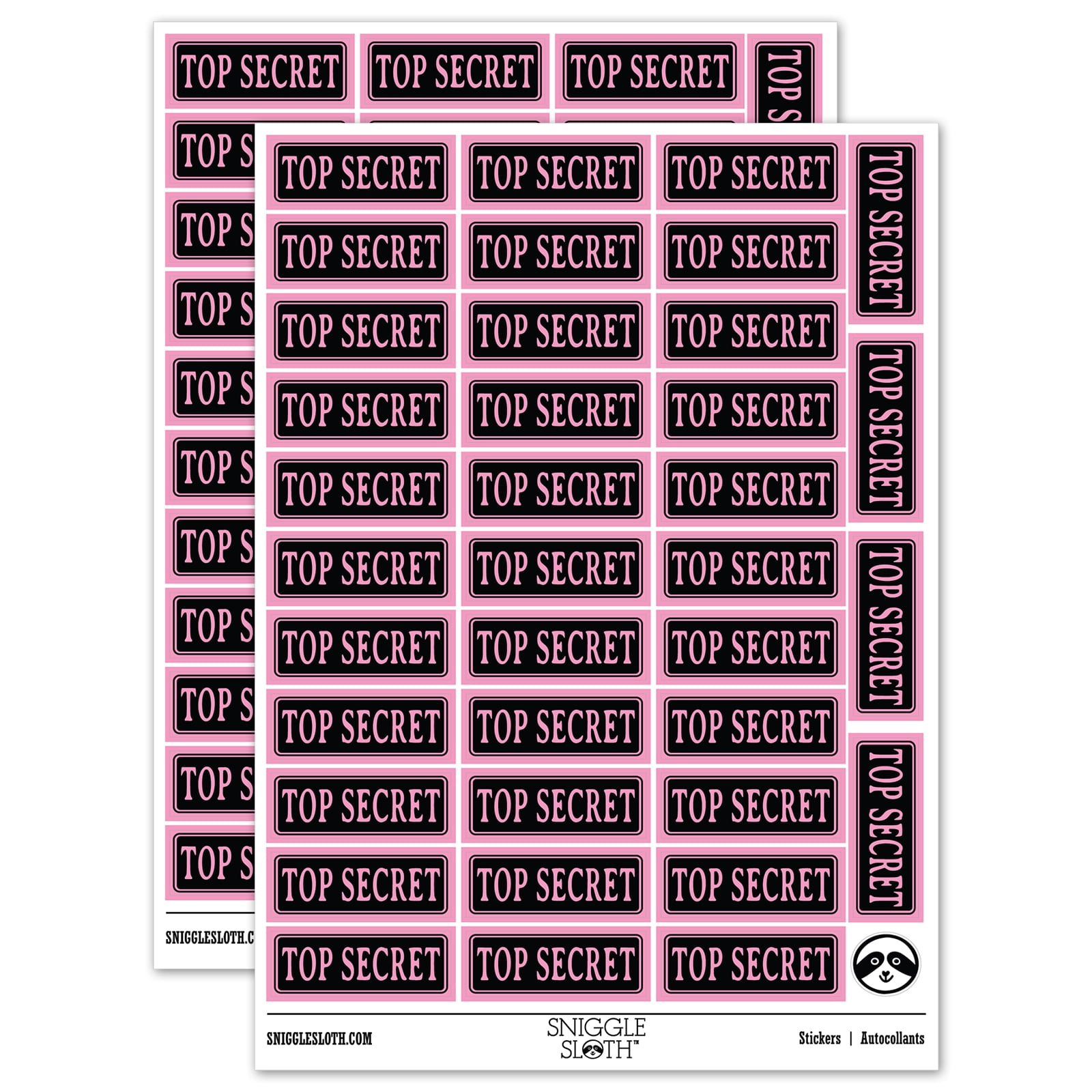 Top Secret Spy Document Sticker Set - Light Pink - Gloss Finish - 1.5 ...