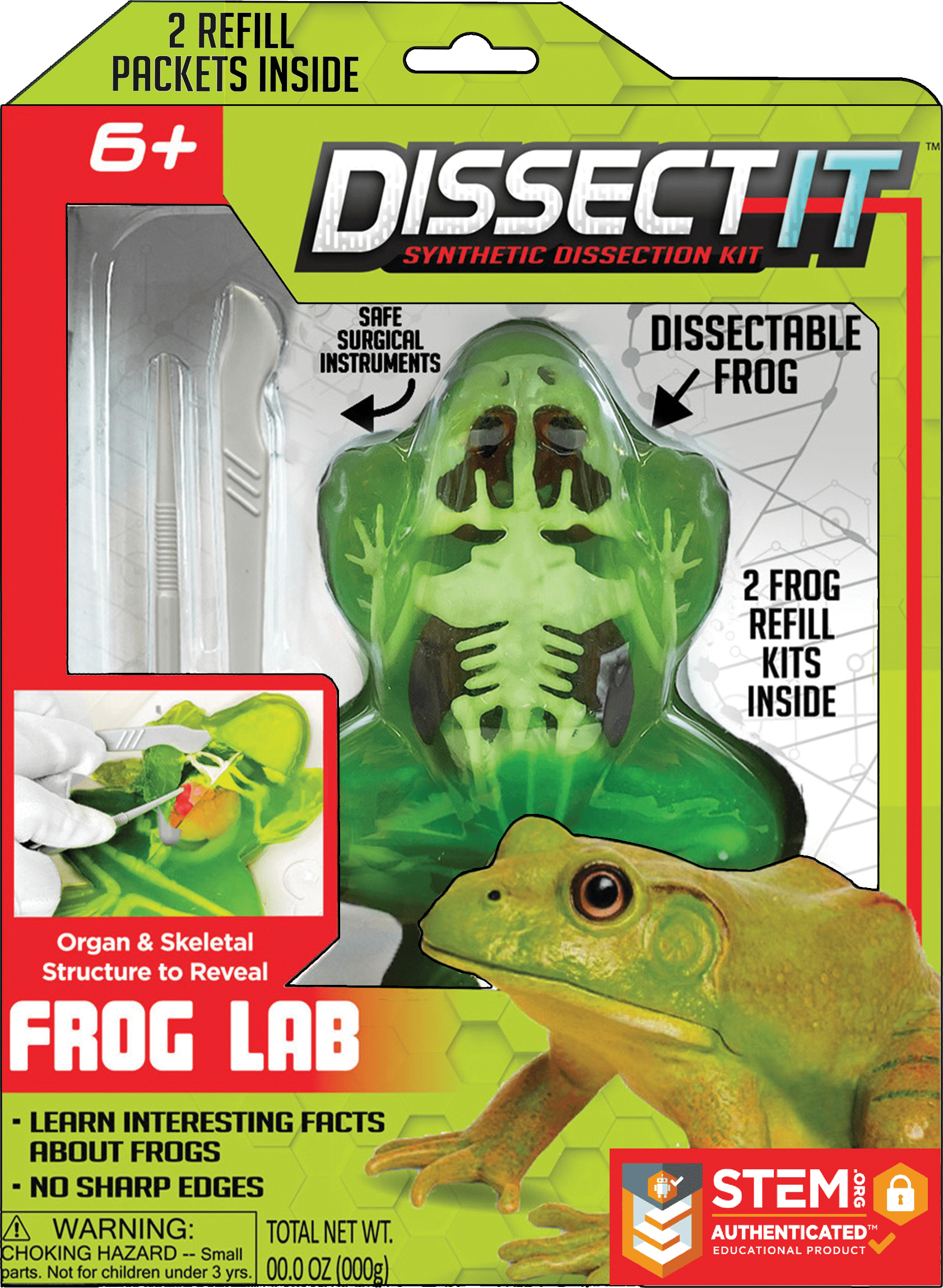 Top Secret Toys Dissect-It Simulated Synthetic Lab Dissection Frog, Stem Projects for Child Ages 6+, Product Length 7.7 inches