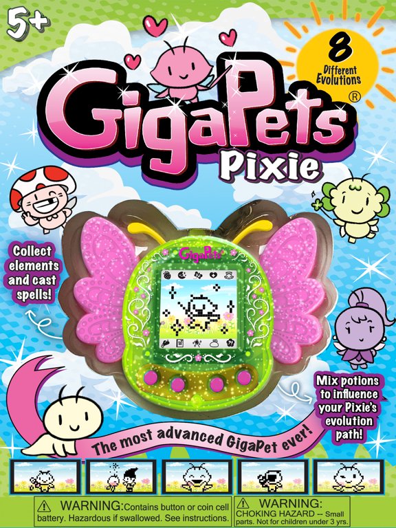 Giga Pets Pixie Virtual Pet, Yellow, Product Width 2 in