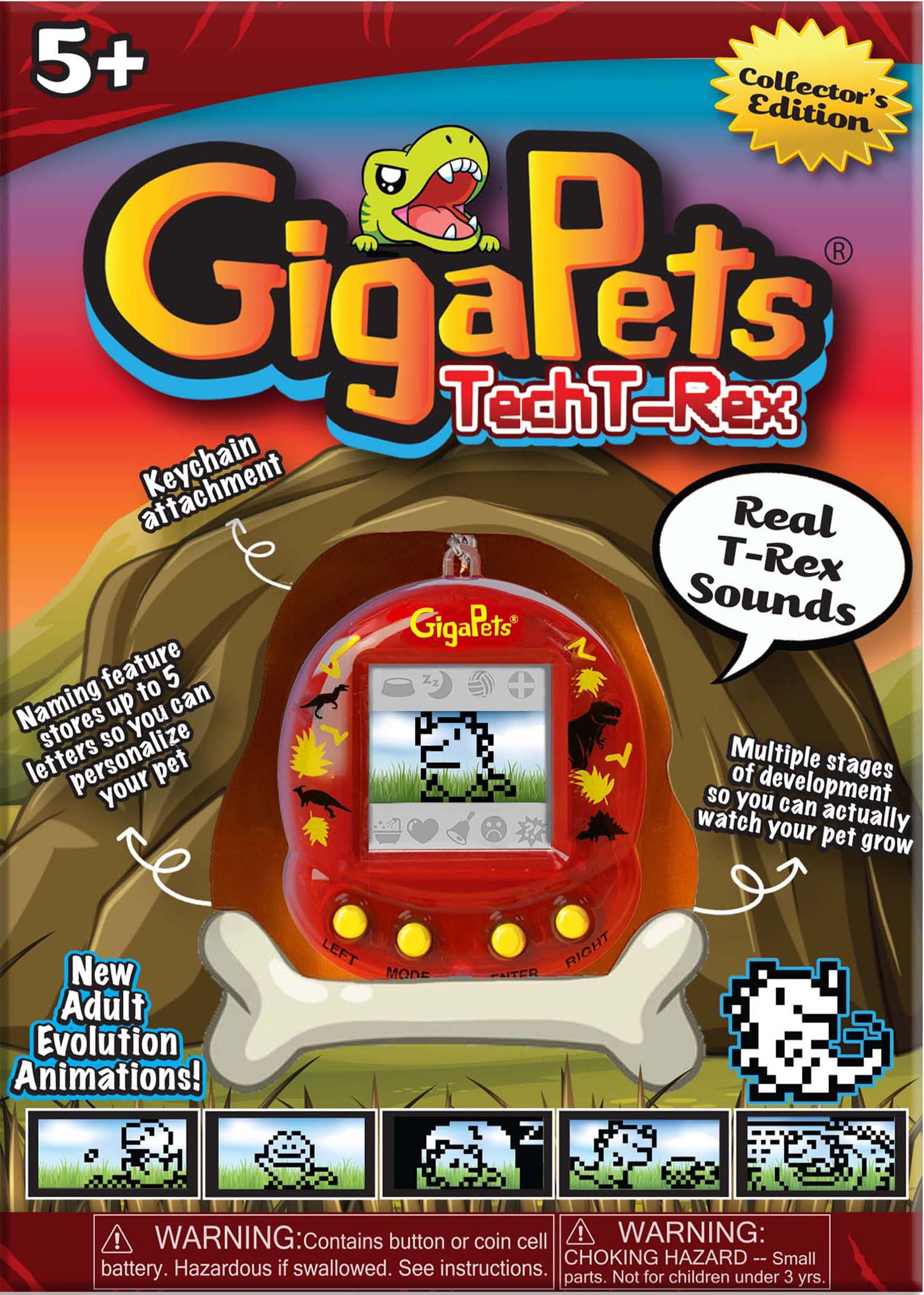 Top Secret Toys Giga Pets AR Dinosaur T-Rex Virtual Pet, Red
