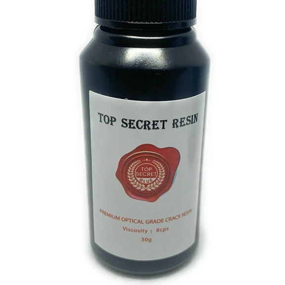 Top Secret UV Windshield Repair Resin (CRACK REPAIR RESIN) This Premium Optical grace Crack/Pit Resin is used in repairing rock chips in Automotive Glass 8cps