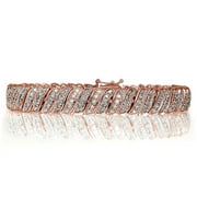DESIGNS BY FMC Top Seller Wave Link Diamond Tennis Bracelet 1.00 ct. t.w. in Rose Gold, 7.5 inches