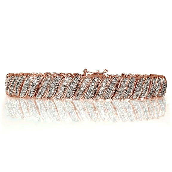 Top Seller Wave Link Diamond Tennis Bracelet 1.00 ct. t.w. in Rose Gold, 7.5 inches