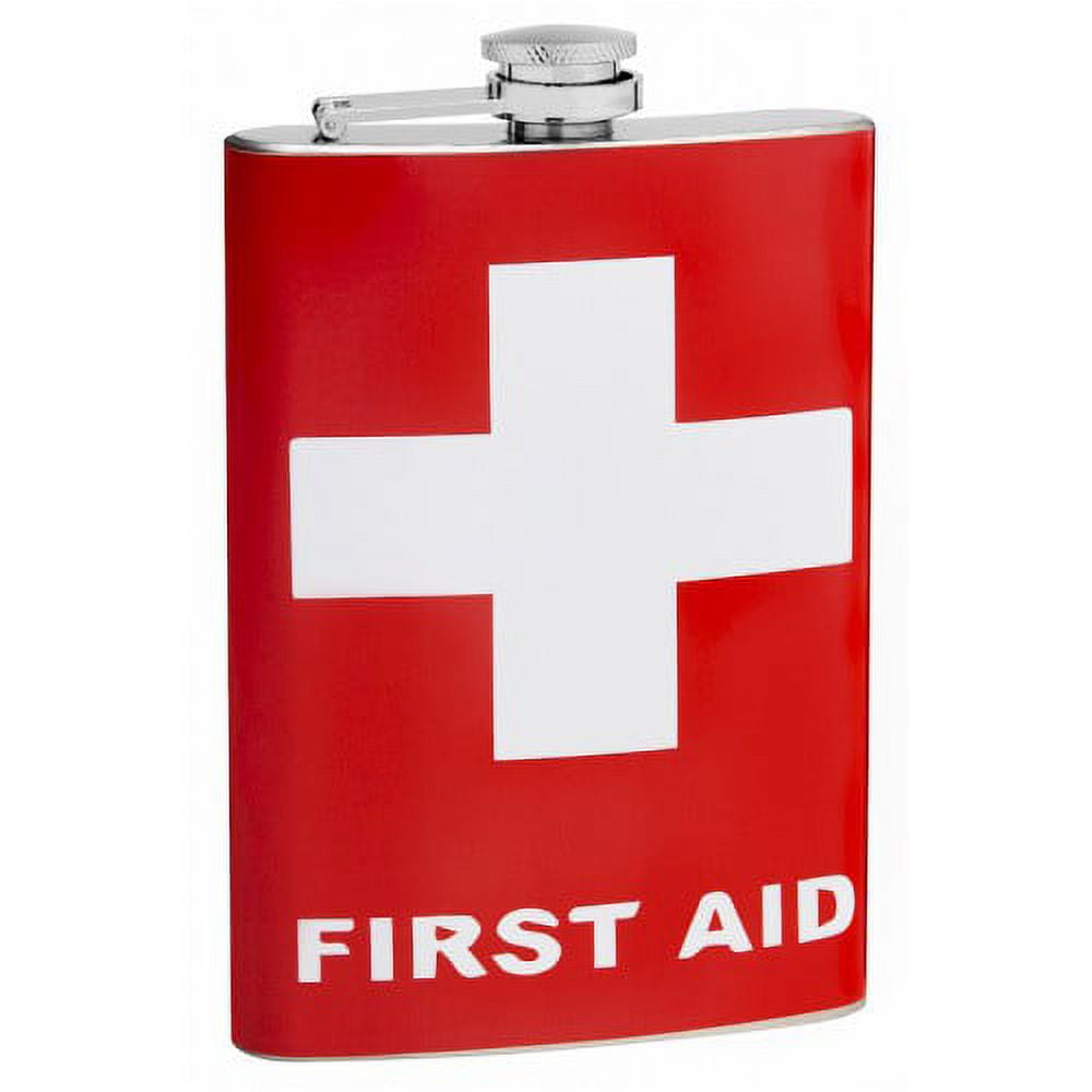 Top Shelf Flasks™ 8oz First Aid Hip Flask, Pocket Size Rustproof