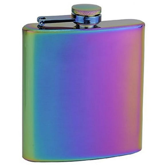 Top Shelf Flasks Rainbow Colored "Unicorn" Hip Flask, 6 oz