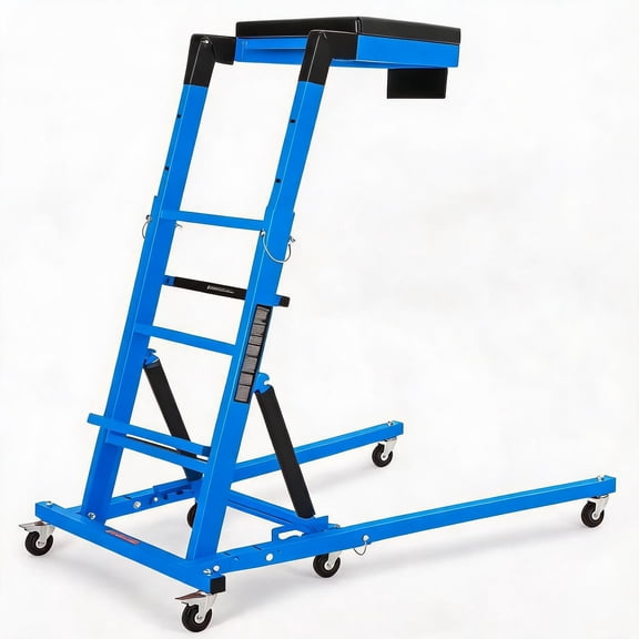 Top Side Creeper, 48 in-68 in Adjustable Height, 400 LBS Capacity, High Top Automotive Creeper with 6 Swivel Caster Wheels,Foldable Creeper for Garage Shop,Blue