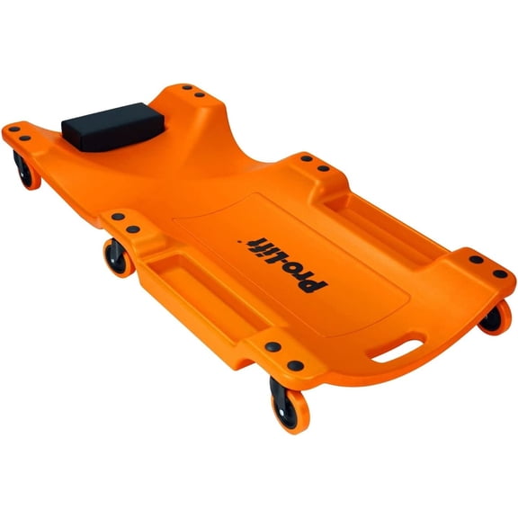 Top Side Creeper, 48 in-68 in Adjustable Height, 400 LBS Capacity, High Top Automotive Creeper with 6 Swivel Caster Wheels, Heavy Duty Foldable Creeper for Garage Shop, Red