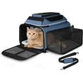 thumbnail image 1 of Top and Side Expandable Pet Carrier 17x12x8.5 Inches JetBlue Frontier Spirit Airline Approved, Soft-Sided Carrier for Small Cats and Dogs with Locking Safety Zippers and Anti-Scratch Mesh(Blue), 1 of 16