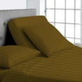 thumbnail image 1 of Top Split California King 100% Egyptian Cotton 1000 Thread Count, Adjustable Beds -Top Split California King Sheets Sets (4 Pcs) Split Down 32" inches from The Top - Taupe Stripe, 18" Deep Pocket, 1 of 8