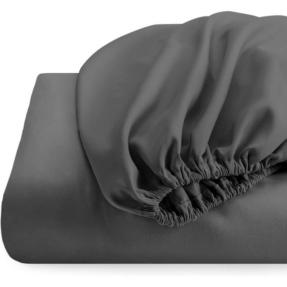 Top Split Flex Head King Fitted Sheet Only for Sleep Number Bed Fits Deep Pocket Mattresses 1800 Thread Count (Gray)