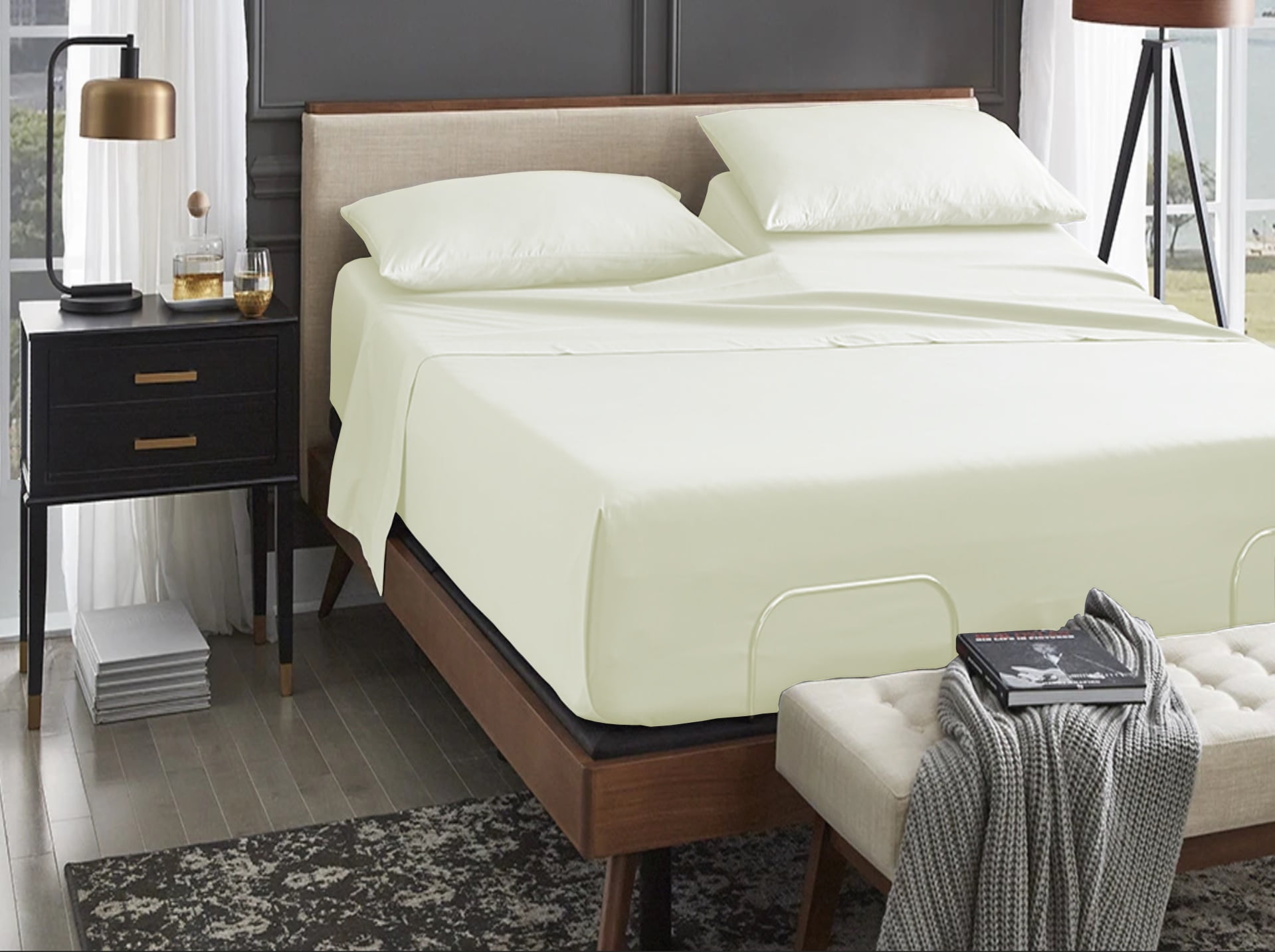 Top SplitHead King Sheet Set for Adjustable Bed, FlexTop Silky Soft