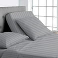 thumbnail image 1 of Top Split King 100% Egyptian Cotton 1000 Thread Count, Adjustable Beds -Top Split King Sheets Sets (4 Pcs) Split Down 34" inches from The Top - Silver Stripe, 18" Deep Pocket, 1 of 8