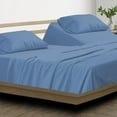 thumbnail image 1 of Top Split King Sheets Sets For Adjustable Bed - Split Down 28 inches from The top Split Head King Size - 18" Inch Deep Pocket, 100% Microfiber Fabric - Medium Blue Solid, 1 of 9