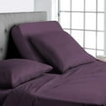 thumbnail image 1 of Adjustable California King Bed Sheets - 4PC Bed Sheet Set - 100% Egyptian Cotton - 800 Thread Count - 15 Inch Deep Pocket, Top Split Cal-King, Plum Solid - Split Down 39 inches from The top, 1 of 8