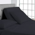thumbnail image 1 of Top Split Queen 100% Egyptian Cotton 1000 Thread Count, Adjustable Beds -Top Split Queen Sheets Sets (4 Pcs) Split Down 28" inches from The Top - Black Solid, 18" Deep Pocket, 1 of 8