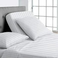 thumbnail image 1 of Top Split Queen 100% Egyptian Cotton 1000 Thread Count, Adjustable Beds -Top Split Queen Sheets Sets (4 Pcs) Split Down 34" inches from The Top - White Stripe, 18" Deep Pocket, 1 of 8