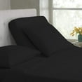 thumbnail image 1 of Top Split-Queen: Adjustable Queen Bed Sheets - 4PC Bed Sheet Set - 100% Egyptian Cotton - 800 Thread Count - 15 Inch Deep Pocket, Top Split Queen, Black Solid - Split Down 39 inches from The top, 1 of 8