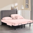 thumbnail image 1 of Top Split Queen Sheet Set for Adjustable Beds – 100% Egyptian Cotton, 800 Thread Count, 4-Piece Bed Sheets, Deep Pockets Fit up to 18", White Pink, Split 30" from Top, 1 of 5