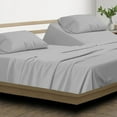 thumbnail image 1 of Top Split Queen Sheets Sets For Adjustable Bed - Split Down 34 inches from The top Split Head Queen Size - 18" Inch Deep Pocket, 100% Microfiber Fabric - Silver Solid, 1 of 9