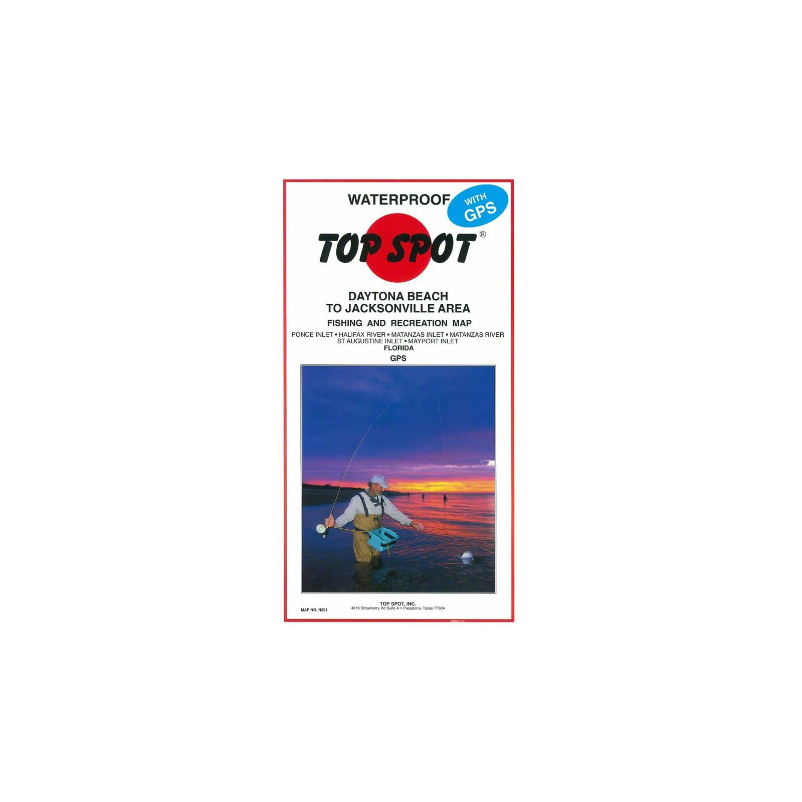 Top Spot Waterproof Fishing Map Florida Daytona, Jacksonville, Ponce