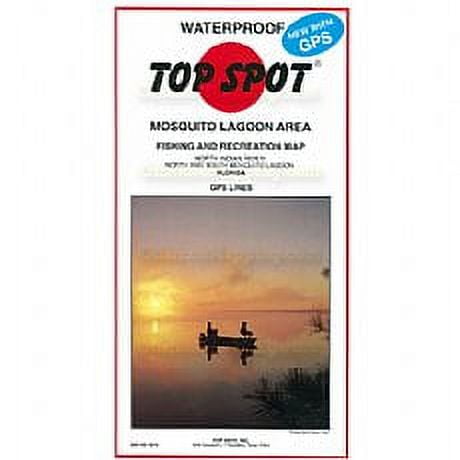 Top Spot Waterproof Fishing Map Florida - North Indian River, N&S Mosquito Lagoon, N219