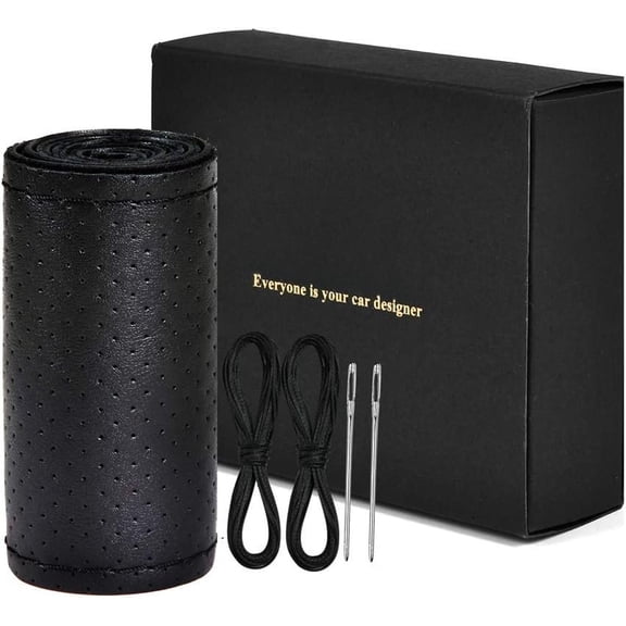 Top  Steering Wheel Cover with Anti-Slip Design, Soft Padding, Universal 15 Inch Auto  Steering Wheel Stitch  Wrap