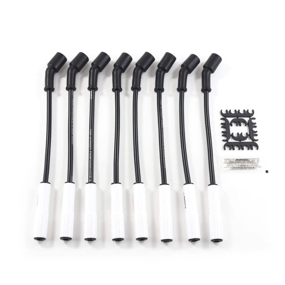 8.5mm Ignition Wires w/ Straight Ceramic Plug Boots for GM LS Truck White