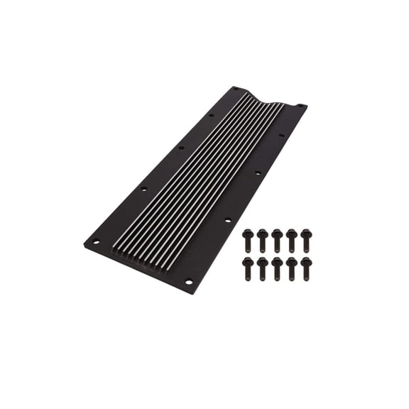 Finned Aluminum Engine Valley Cover for GM LS1 LS6 - Black