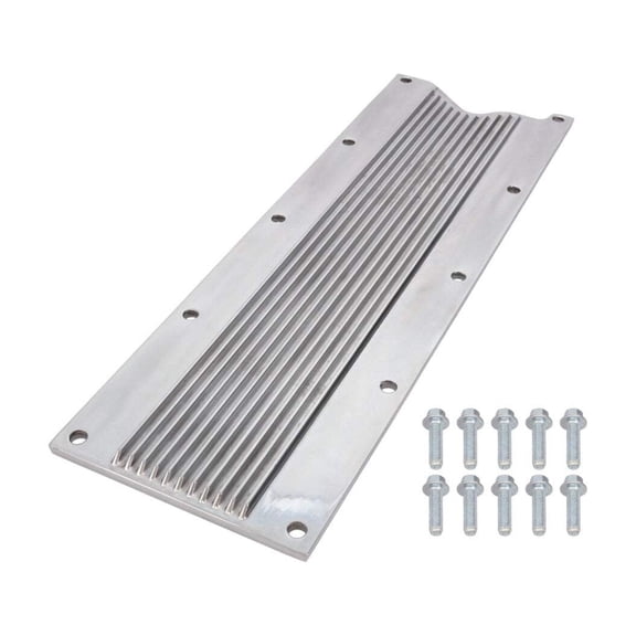 Finned Aluminum Engine Valley Cover for GM LS1 LS6 - Polished