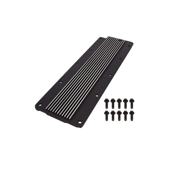 Finned Aluminum Engine Valley Cover for GM LS2 LS3 LS7 LSX - Black