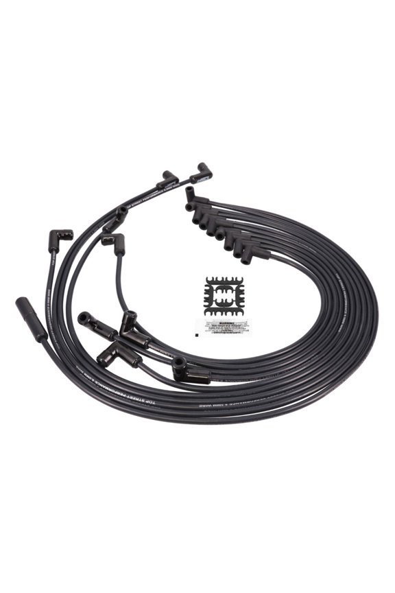 8.5mm Black Ignition Wires w/ 90 Ceramic Plug Boots for Chevy Small Block