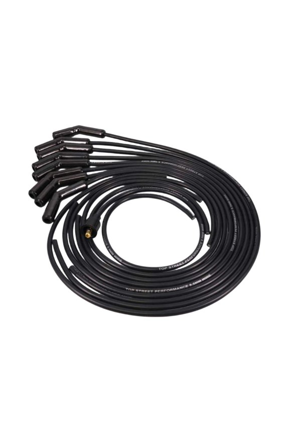 8.5mm Universal Black Ignition Wires with 135 Ceramic Plug Boots - Black