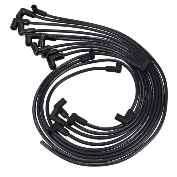 8.5mm Under Header Ignition Wires 90 Ceramic Plug Boots for Chevy SB Black