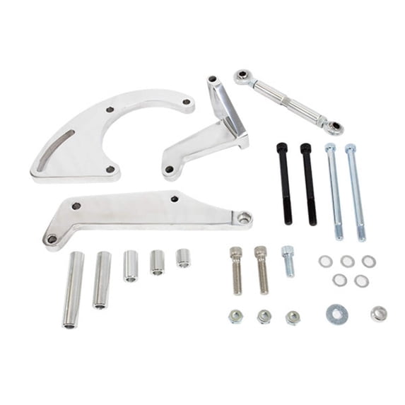Long Water Pump Black AC Compressor Bracket for Chevy Small Block Polished