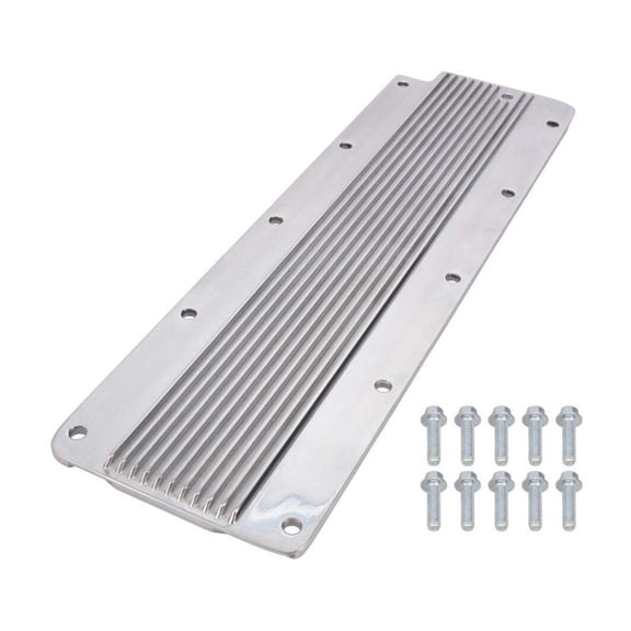 Finned Aluminum Engine Valley Cover for GM LS2 LS3 LS7 LSX - Polished
