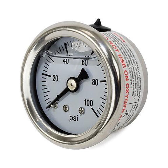 Top Street Performance JM1018C 0-100 PSI Liquid-Filled Chrome Fuel Pressure Gauge