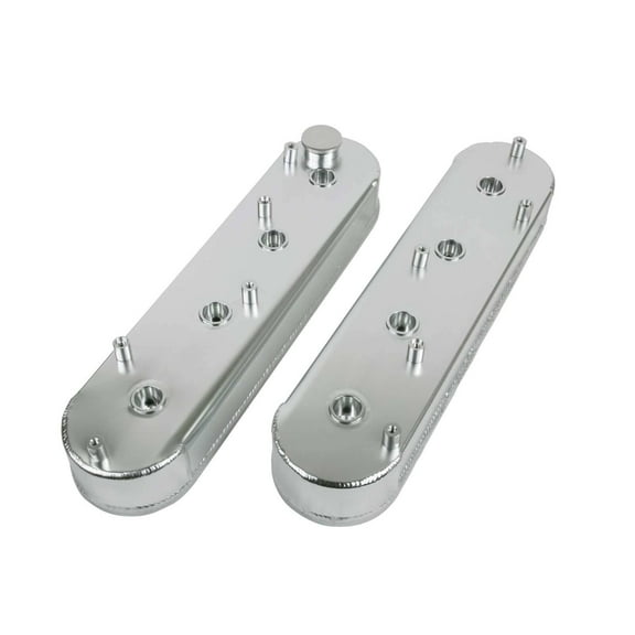 Fabricated Aluminum Valve Covers with Coil Mounts for GM LS Clear Anodized