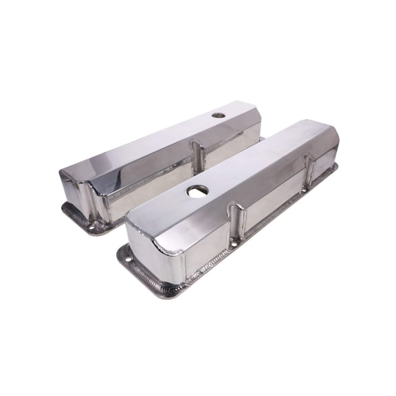 Ford FE Big Block Short Bolt Aluminum Valve Covers w/ Breather - Polished
