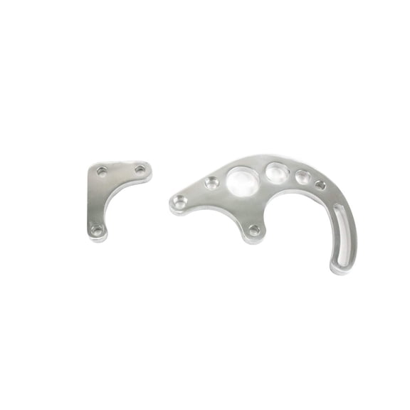 Long Water Pump Power Steering 2-Piece Bracket for Chevy SB Polished