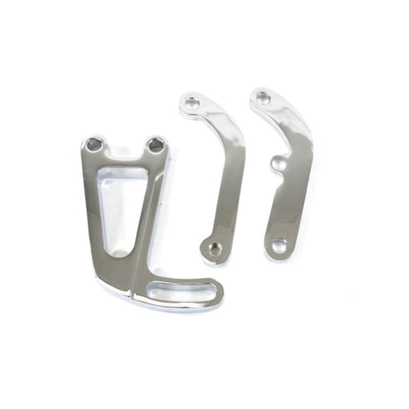 Long Water Pump Power Steering Bracket for Chevy Small Block - Chrome