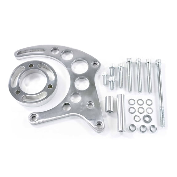 Long Water Pump Upgraded Alternator Bracket for Chevy Small Block Polished