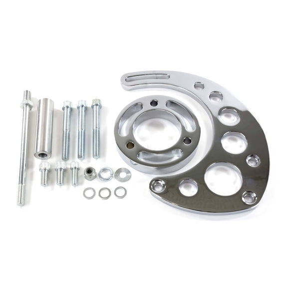 Long Water Pump Upgraded Alternator Bracket for Chevy Big Block - Chrome
